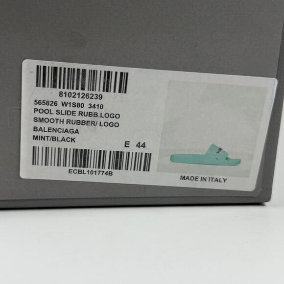 Size 11 - Balenciaga Mint Rubber Pool Sandals NEW! main image 3